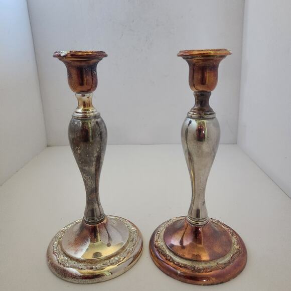 Pair of Vintage Onieda Candle Stick holders 9 inches - Picture 1 of 5
